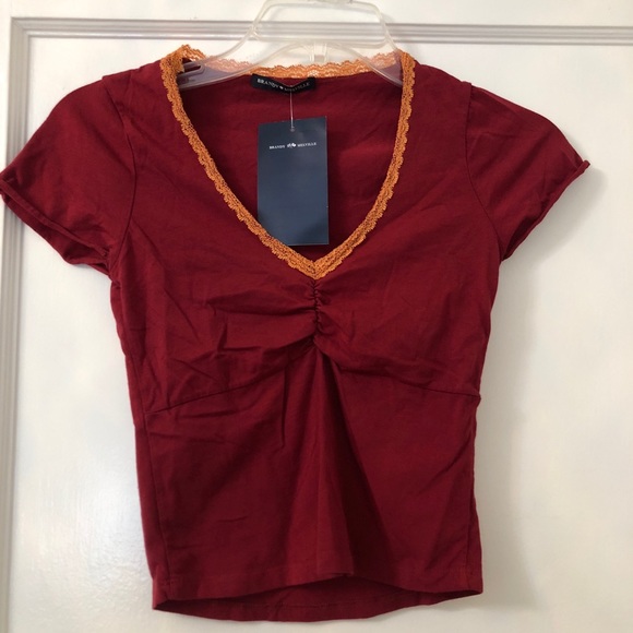 Brandy Melville Tops - Brandy Melville Red And Orange Gina